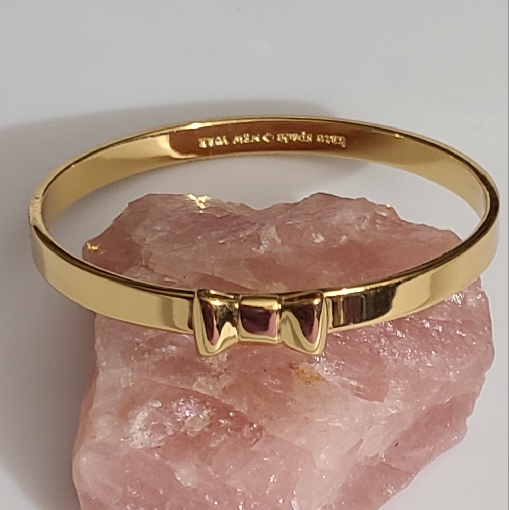 Kate Spade gold Bow bracelet NEW Bangle retired designer estate
